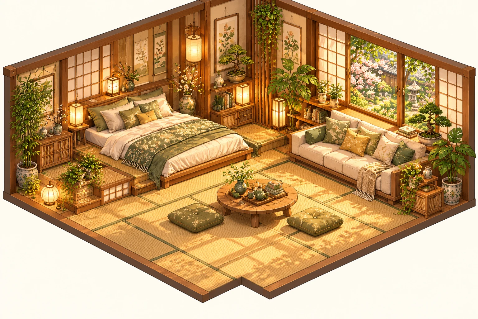 A miniature Japanese tea house room